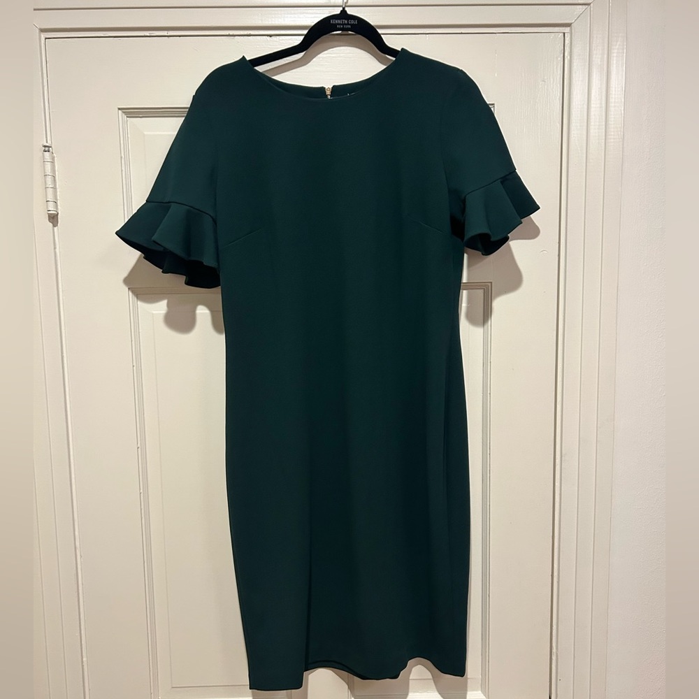 Green Dress with Ruffle Sleeve